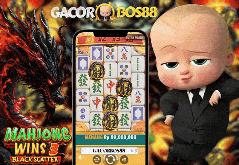 Banner Mahjong Wins 3 Black Scatter Maxwin Rp80.000.000 di GacorBos88.